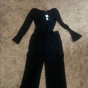 Elegant Black Women's matching pants set